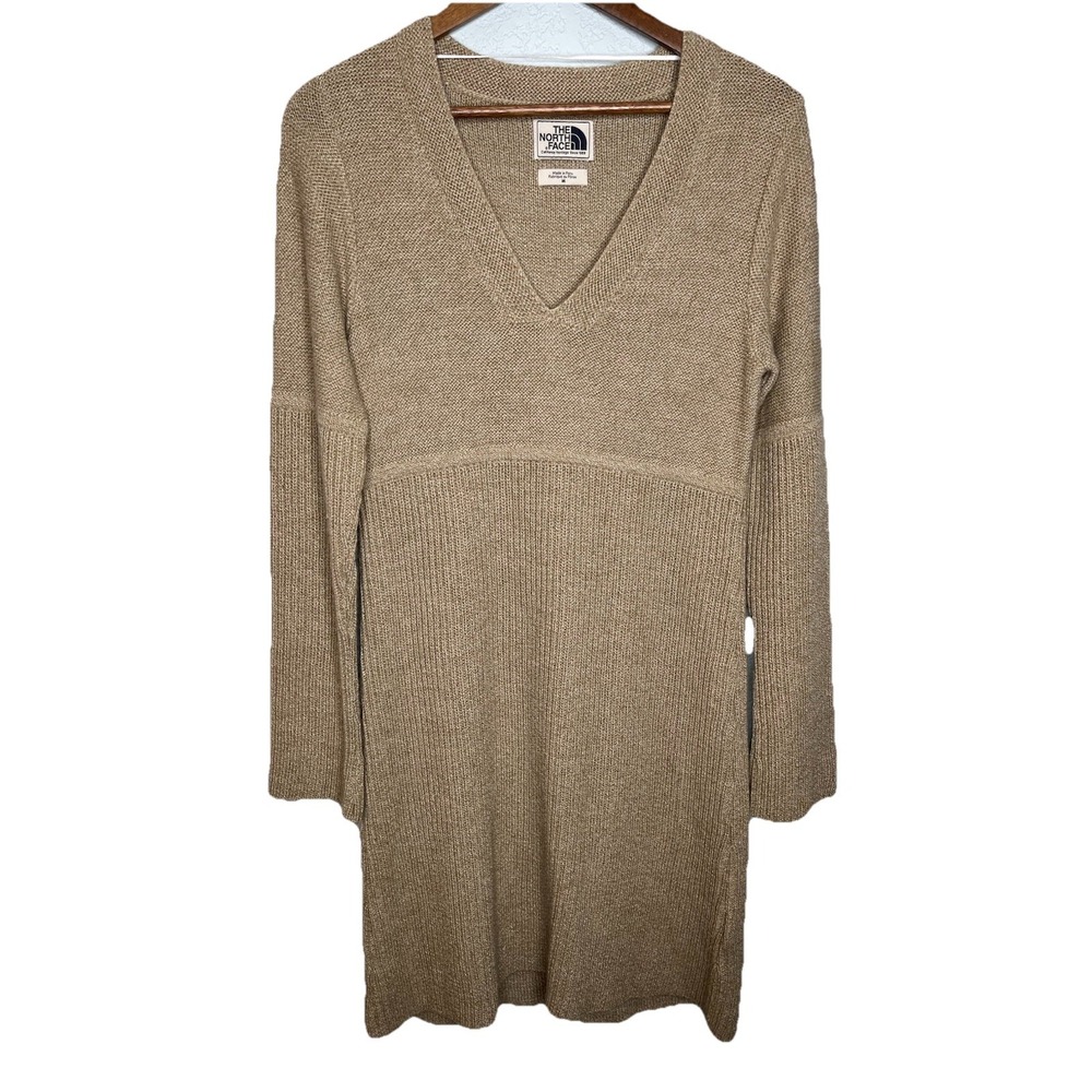 The North Face Knit Sweater Dress Women's M Tan Alpaca Wool Peru Capsule Preppy